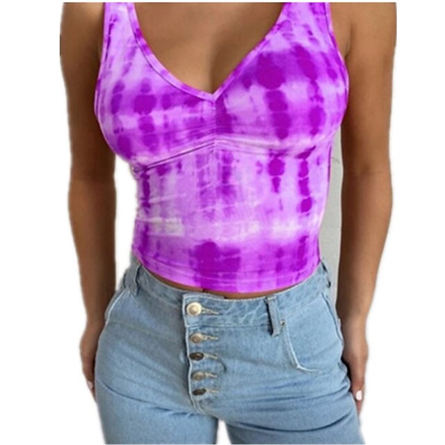 Women's Crop Top Tank Top Vest Tie Dye Print V Neck Casual Streetwear Tops Green Blue Black / 3D Print
Women's Crop Top Tank Top Vest Tie Dye Print V Neck Casual Streetwear Tops Green Blue Black / 3D Print