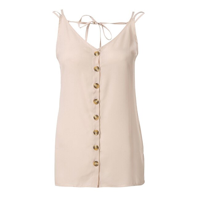 Women's Tank Top Vest Plain Button Halter Neck Casual Streetwear Tops White Khaki Yellow
Women's Tank Top Vest Plain Button Halter Neck Casual Streetwear Tops White Khaki Yellow