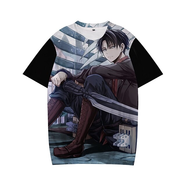 Inspired by Attack on Titan levi ackerman T-shirt Cartoon 100% Polyester Anime Harajuku Graphic Kawaii T-shirt For Men's / Women's / Couple's
Inspired by Attack on Titan levi ackerman T-shirt Cartoon 100% Polyester Anime Harajuku Graphic Kawaii T-shirt For Men's / Women's / Couple's