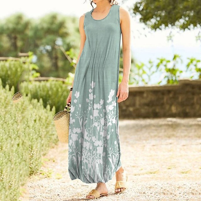 Women's Shift Dress Maxi long Dress Purple Light Green Sleeveless Floral Print Spring Summer Round Neck Elegant Casual Vacation 2022 S M L XL XXL
Women's Shift Dress Maxi long Dress Purple Light Green Sleeveless Floral Print Spring Summer Round Neck Elegant Casual Vacation 2022 S M L XL XXL