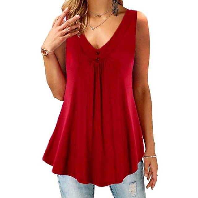 Women's Tank Top Vest Plain Flowing tunic Button V Neck Casual Streetwear Tops Green Black Light Green
Women's Tank Top Vest Plain Flowing tunic Button V Neck Casual Streetwear Tops Green Black Light Green
