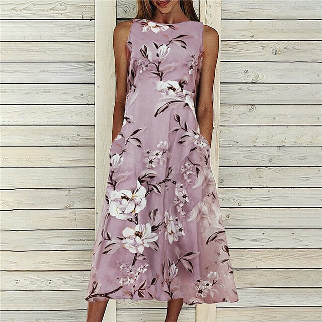 Women's A Line Dress Midi Dress Blue Gray Pink Khaki Sleeveless Floral Pocket Print Spring Summer Round Neck Stylish Casual Vacation 2022 S M L XL XXL 3XL
Women's A Line Dress Midi Dress Blue Gray Pink Khaki Sleeveless Floral Pocket Print Spring Summer Round Neck Stylish Casual Vacation 2022 S M L XL XXL 3XL