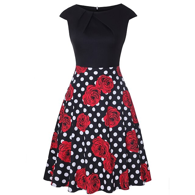 Women's A Line Dress Knee Length Dress Black Wine Short Sleeve Polka Dot Print Solid Color Patchwork Print Spring Summer Crew Neck Vintage 2022 S M L XL XXL
Women's A Line Dress Knee Length Dress Black Wine Short Sleeve Polka Dot Print Solid Color Patchwork Print Spring Summer Crew Neck Vintage 2022 S M L XL XXL