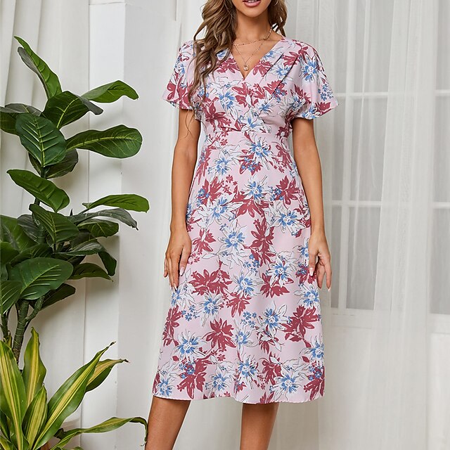 Women's A Line Dress Midi Dress Blue White Pink Navy Blue Short Sleeve Floral Print Spring Summer V Neck Stylish Work Casual 2022 S M L XL
Women's A Line Dress Midi Dress Blue White Pink Navy Blue Short Sleeve Floral Print Spring Summer V Neck Stylish Work Casual 2022 S M L XL
