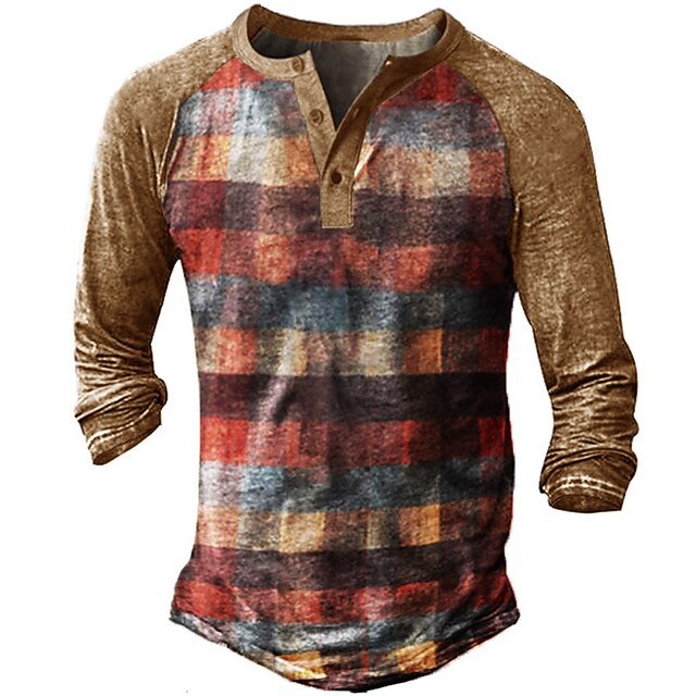 Men's Henley Shirt Tee T shirt 3D Print Graphic Lattice Plus Size Henley Casual Daily Button-Down Print Long Sleeve Tops Casual Retro Designer Military Red
Men's Henley Shirt Tee T shirt 3D Print Graphic Lattice Plus Size Henley Casual Daily Button-Down Print Long Sleeve Tops Casual Retro Designer Military Red
