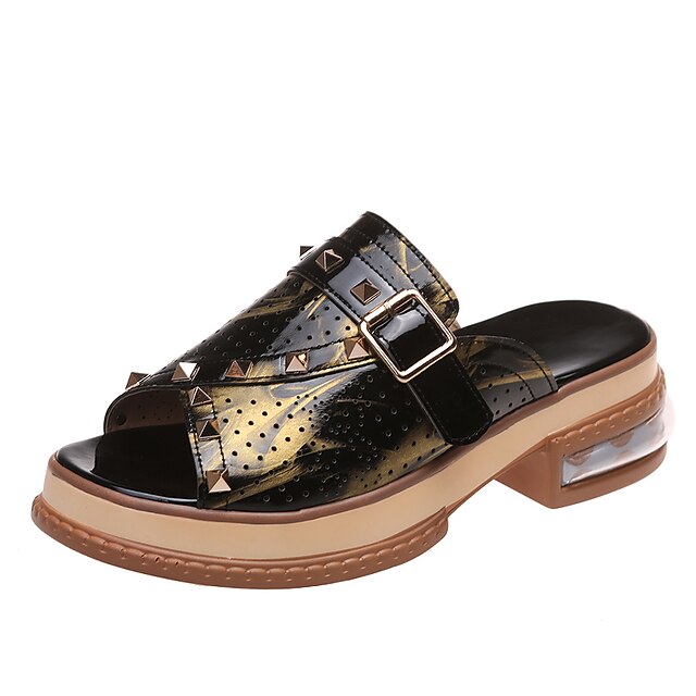 Women's Slippers Rivet Block Heel Open Toe Sweet Daily PU Leather Loafer Summer Snake Black Light Pink
Women's Slippers Rivet Block Heel Open Toe Sweet Daily PU Leather Loafer Summer Snake Black Light Pink