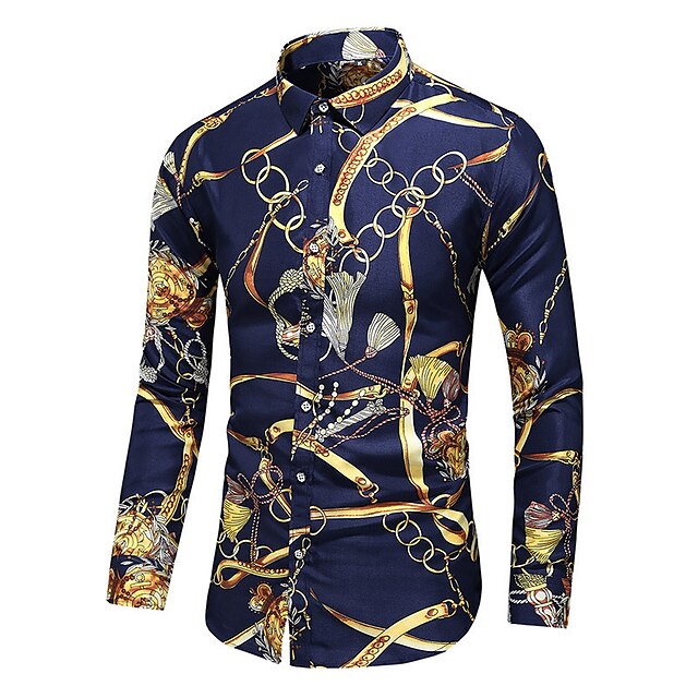 Men's Shirt Graphic Turndown Street Casual 3D Button-Down Long Sleeve Tops Casual Fashion Breathable Comfortable Navy Blue
Men's Shirt Graphic Turndown Street Casual 3D Button-Down Long Sleeve Tops Casual Fashion Breathable Comfortable Navy Blue