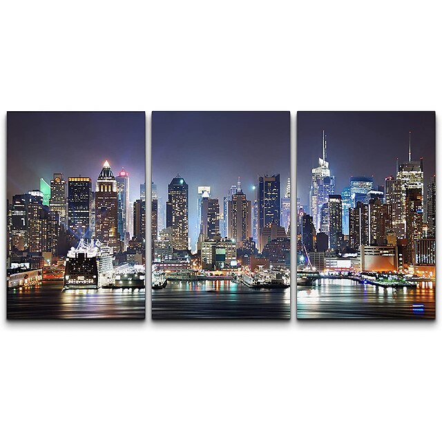 3 Panels Wall Art Canvas Prints Painting Artwork Picture Canvas Wall Art NYC Manhattan Skyline at Night Modern Home Decoration Decor Rolled Canvas No Frame Unframed Unstretched
3 Panels Wall Art Canvas Prints Painting Artwork Picture Canvas Wall Art NYC Manhattan Skyline at Night Modern Home Decoration Decor Rolled Canvas No Frame Unframed Unstretched