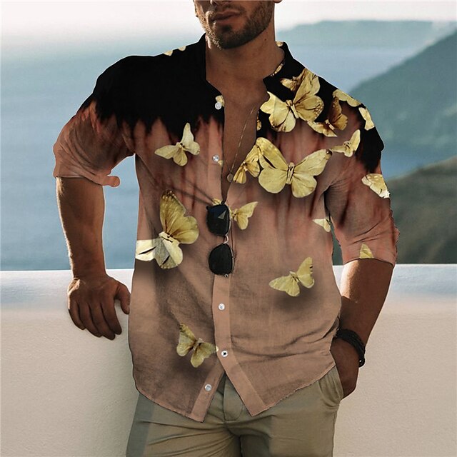 Men's Shirt 3D Print Butterfly Animal Stand Collar Casual Daily Button-Down Print Long Sleeve Tops Casual Fashion Designer Comfortable Dusty Rose
Men's Shirt 3D Print Butterfly Animal Stand Collar Casual Daily Button-Down Print Long Sleeve Tops Casual Fashion Designer Comfortable Dusty Rose