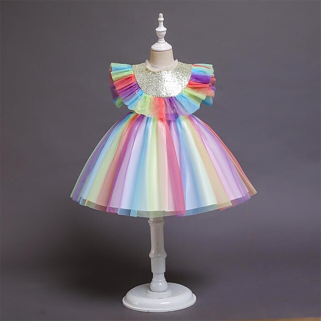 Toddler Little Girls' Dress Plain Tulle Dress Party Daily Sequins Rainbow Knee-length Short Sleeve Elegant Cute Dresses Children's Day Spring Summer Slim 1-5 Years
Toddler Little Girls' Dress Plain Tulle Dress Party Daily Sequins Rainbow Knee-length Short Sleeve Elegant Cute Dresses Children's Day Spring Summer Slim 1-5 Years