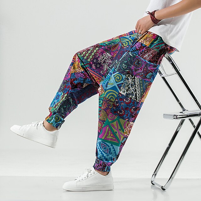 Men's Retro Vintage Streetwear Harem Baggy Front Pocket Print Full Length Pants Casual Holiday Micro-elastic Graphic Prints Cotton Blend Comfort Soft Mid Waist Blue Black Brown Yellow M L XL XXL 3XL
Men's Retro Vintage Streetwear Harem Baggy Front Pocket Print Full Length Pants Casual Holiday Micro-elastic Graphic Prints Cotton Blend Comfort Soft Mid Waist Blue Black Brown Yellow M L XL XXL 3XL