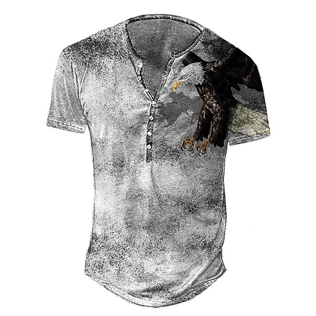 Men's Henley Shirt Tee T shirt 3D Print Graphic Eagle Plus Size Henley Daily Sports Button-Down Print Short Sleeve Tops Basic Casual Classic Designer Gray
Men's Henley Shirt Tee T shirt 3D Print Graphic Eagle Plus Size Henley Daily Sports Button-Down Print Short Sleeve Tops Basic Casual Classic Designer Gray