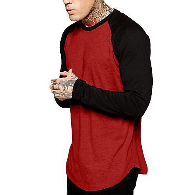 Men's T shirt Color Block Crew Neck Daily Sports Long Sleeve Tops Simple Fashion Comfortable Wine Black Gray
Men's T shirt Color Block Crew Neck Daily Sports Long Sleeve Tops Simple Fashion Comfortable Wine Black Gray
