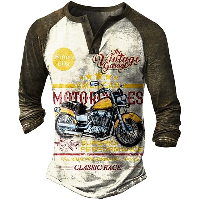 Men's Henley Shirt Tee T shirt 3D Print Graphic Motorcycle Plus Size Henley Casual Daily Button-Down Print Long Sleeve Tops Casual Retro Designer Military White
Men's Henley Shirt Tee T shirt 3D Print Graphic Motorcycle Plus Size Henley Casual Daily Button-Down Print Long Sleeve Tops Casual Retro Designer Military White
