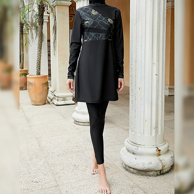 Women's Swimwear Three Piece Rash Guard Swimsuit Solid Color Black Blouse High Neck Bathing Suits New / Padless
Women's Swimwear Three Piece Rash Guard Swimsuit Solid Color Black Blouse High Neck Bathing Suits New / Padless