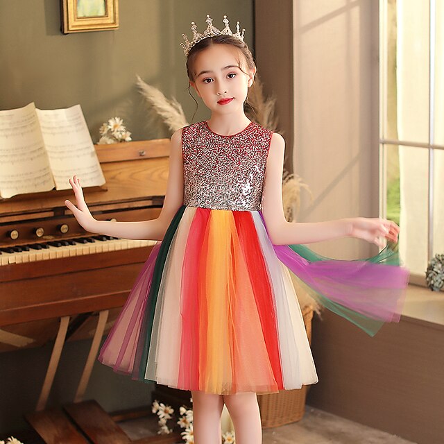 Kids Little Girls' Dress Sequin Tulle Dress Special Occasion Performance Sequins Mesh Rainbow Cotton Knee-length Sleeveless Princess Sweet Dresses Summer Regular Fit 3-12 Years
Kids Little Girls' Dress Sequin Tulle Dress Special Occasion Performance Sequins Mesh Rainbow Cotton Knee-length Sleeveless Princess Sweet Dresses Summer Regular Fit 3-12 Years
