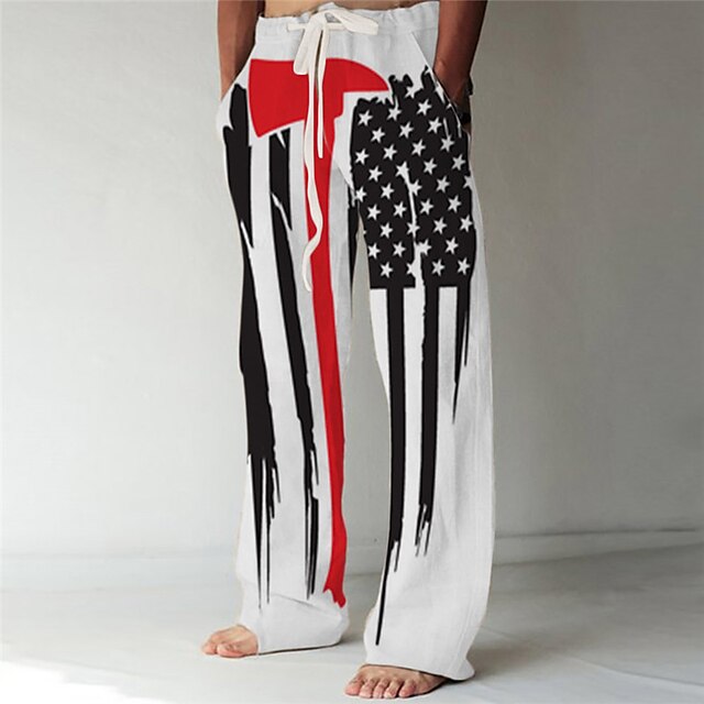 Men's Fashion Streetwear Straight Baggy Beach Pants 3D Print Elastic Drawstring Design Front Pocket Pants Casual Daily Graphic Prints National Flag Comfort Soft Mid Waist White S M L XL XXL
Men's Fashion Streetwear Straight Baggy Beach Pants 3D Print Elastic Drawstring Design Front Pocket Pants Casual Daily Graphic Prints National Flag Comfort Soft Mid Waist White S M L XL XXL