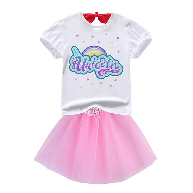 Kids Girls' T-shirt Skirt SkirtSet Clothing Set 2 Pieces Short Sleeve Pink Rainbow Letter Mesh Bow Print Street Indoor Vacation Active Casual Fashion Daily Mini 2-8 Years
Kids Girls' T-shirt Skirt SkirtSet Clothing Set 2 Pieces Short Sleeve Pink Rainbow Letter Mesh Bow Print Street Indoor Vacation Active Casual Fashion Daily Mini 2-8 Years
