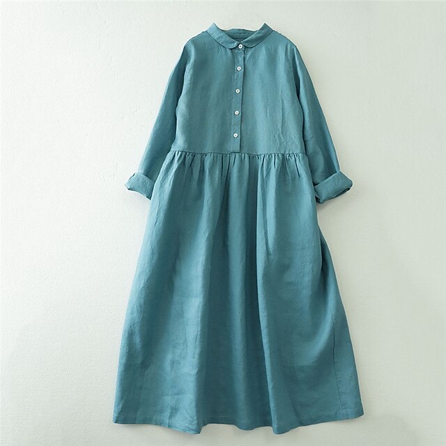 Women's Shirt Dress Knee Length Dress Blue Yellow Beige Long Sleeve Pure Color Button Spring Summer Shirt Collar Casual Classic 2022 M L XL XXL
Women's Shirt Dress Knee Length Dress Blue Yellow Beige Long Sleeve Pure Color Button Spring Summer Shirt Collar Casual Classic 2022 M L XL XXL