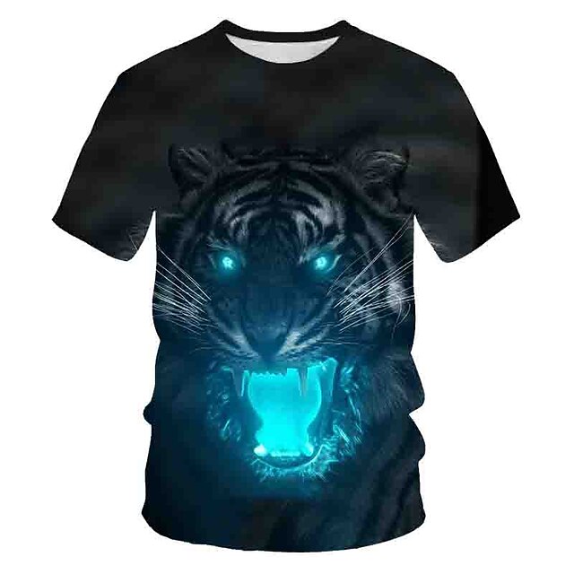Men's T shirt Tiger Round Neck Casual Daily Print Short Sleeve Tops Casual Slim Fit Black
Men's T shirt Tiger Round Neck Casual Daily Print Short Sleeve Tops Casual Slim Fit Black