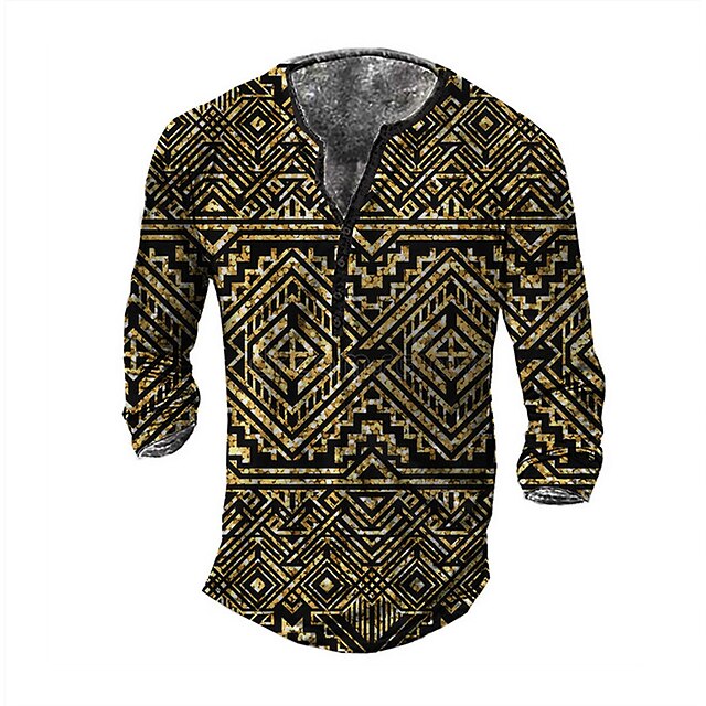 Men's Henley Shirt Tee T shirt 3D Print Graphic Geometry Argyle Plus Size Henley Daily Sports Button-Down Print Long Sleeve Tops Basic Casual Classic Designer Gold
Men's Henley Shirt Tee T shirt 3D Print Graphic Geometry Argyle Plus Size Henley Daily Sports Button-Down Print Long Sleeve Tops Basic Casual Classic Designer Gold