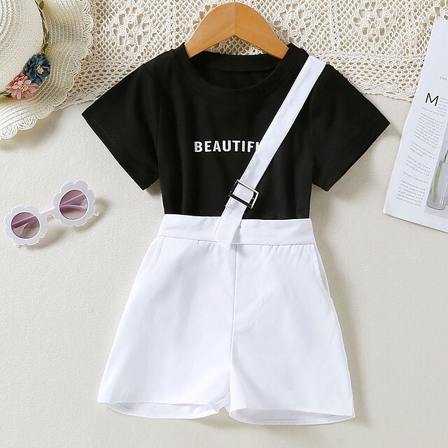 Kids Girls' T-shirt Shorts Clothing Set 2 Pieces Short Sleeve Black Letter Indoor Outdoor Cute Sweet Regular 2-8 Years
Kids Girls' T-shirt Shorts Clothing Set 2 Pieces Short Sleeve Black Letter Indoor Outdoor Cute Sweet Regular 2-8 Years