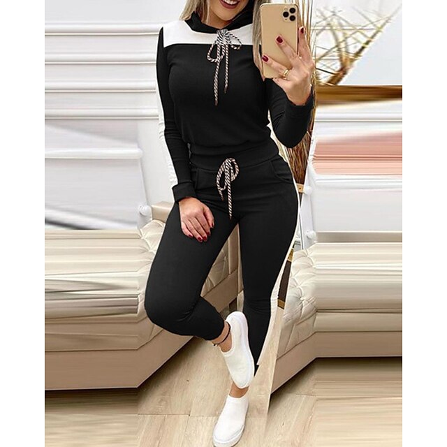 Women's Basic Color Block Sport Casual Two Piece Set Hoodie Tracksuit Pants Sets Pant Jogger Pants Drawstring Tops
Women's Basic Color Block Sport Casual Two Piece Set Hoodie Tracksuit Pants Sets Pant Jogger Pants Drawstring Tops