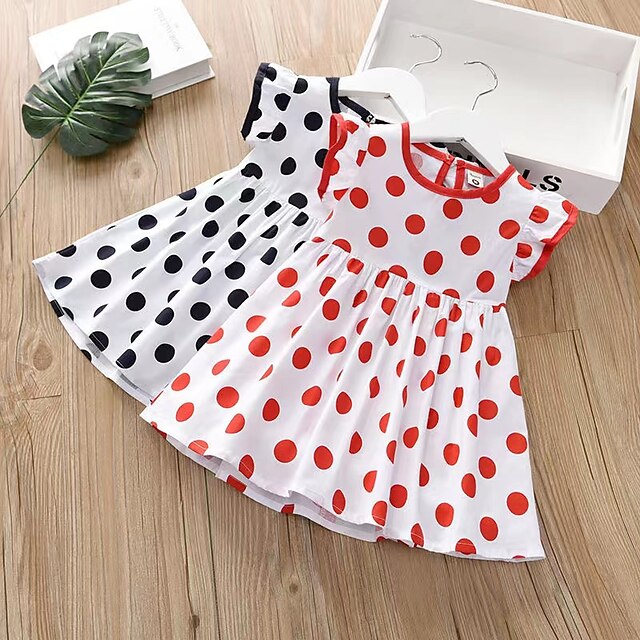 Toddler Little Girls' Dress Polka Dot Black Red Knee-length Short Sleeve Sweet Dresses Children's Day Summer Regular Fit 1-5 Years
Toddler Little Girls' Dress Polka Dot Black Red Knee-length Short Sleeve Sweet Dresses Children's Day Summer Regular Fit 1-5 Years