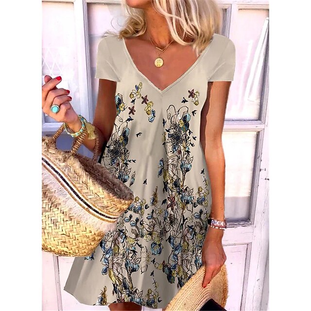 Women's Shift Dress Short Mini Dress Yellow Short Sleeve Floral Print Spring Summer V Neck Casual Vacation 2022 S M L XL XXL
Women's Shift Dress Short Mini Dress Yellow Short Sleeve Floral Print Spring Summer V Neck Casual Vacation 2022 S M L XL XXL