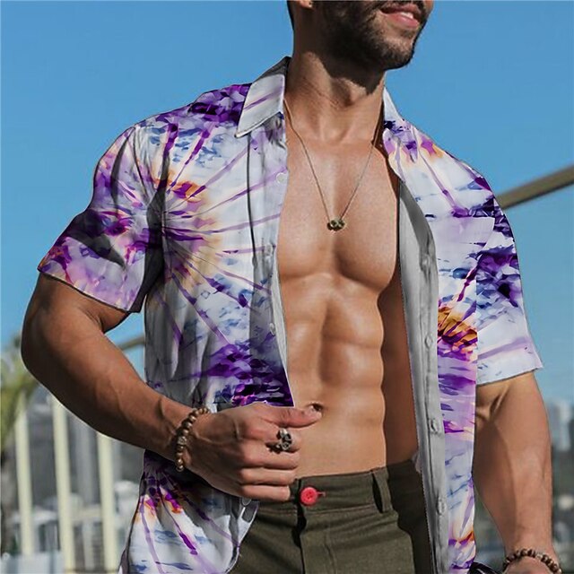 Men's Shirt Tie Dye Turndown Street Casual Button-Down Print Short Sleeve Tops Casual Fashion Designer Breathable Purple
Men's Shirt Tie Dye Turndown Street Casual Button-Down Print Short Sleeve Tops Casual Fashion Designer Breathable Purple
