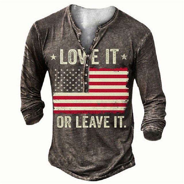 Men's Unisex Henley Shirt T shirt 3D Print Graphic Prints National Flag Henley Street Daily Button-Down Print Long Sleeve Tops Basic Casual Fashion Retro Dark Gray
Men's Unisex Henley Shirt T shirt 3D Print Graphic Prints National Flag Henley Street Daily Button-Down Print Long Sleeve Tops Basic Casual Fashion Retro Dark Gray