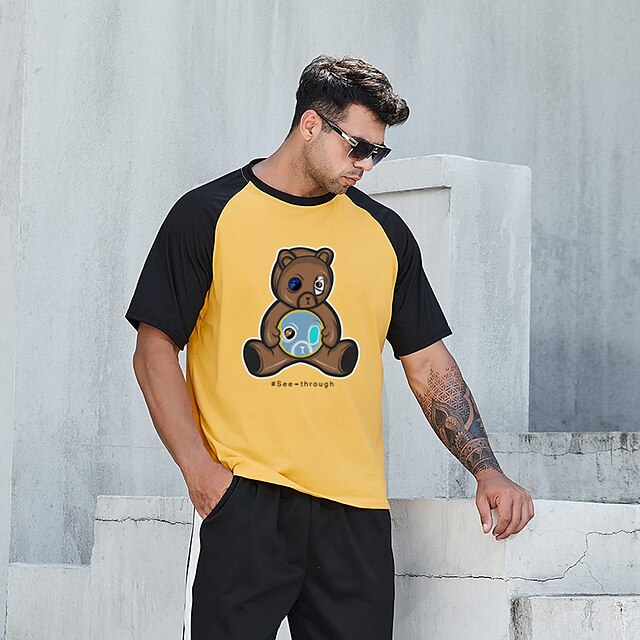 Men's T shirt Hot Stamping Color Block Graphic Prints Toy Bear Crew Neck Street Casual Print Short Sleeve Tops Basic Fashion Designer Big and Tall Black Yellow
Men's T shirt Hot Stamping Color Block Graphic Prints Toy Bear Crew Neck Street Casual Print Short Sleeve Tops Basic Fashion Designer Big and Tall Black Yellow