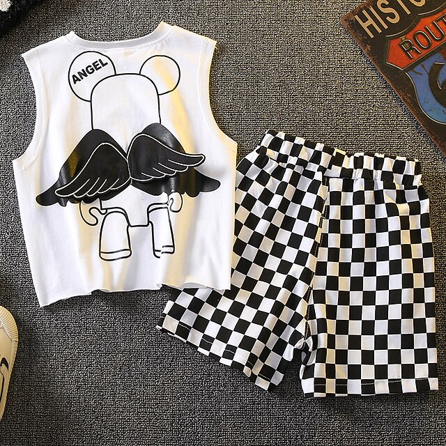 Kids Toddler Boys Clothing Set 2 Pieces White Black Check Casual Daily Regular
Kids Toddler Boys Clothing Set 2 Pieces White Black Check Casual Daily Regular