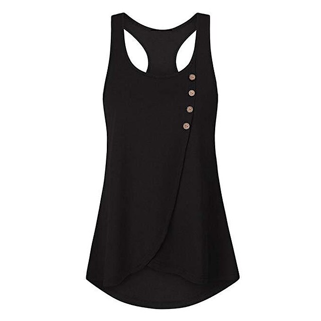 Women's Tank Top Vest Plain Asymmetric Button Round Neck Casual Streetwear Tops Blue Black Gray
Women's Tank Top Vest Plain Asymmetric Button Round Neck Casual Streetwear Tops Blue Black Gray