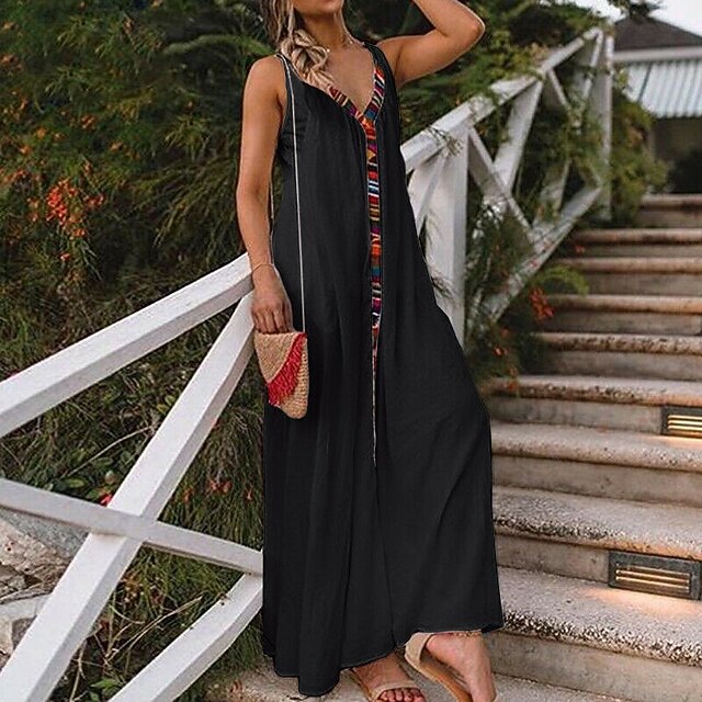 Women's Sheath Dress Maxi long Dress White Black Sleeveless Color Block Cold Shoulder Print Fall Summer V Neck Stylish Casual 2022 M L XL XXL 3XL
Women's Sheath Dress Maxi long Dress White Black Sleeveless Color Block Cold Shoulder Print Fall Summer V Neck Stylish Casual 2022 M L XL XXL 3XL