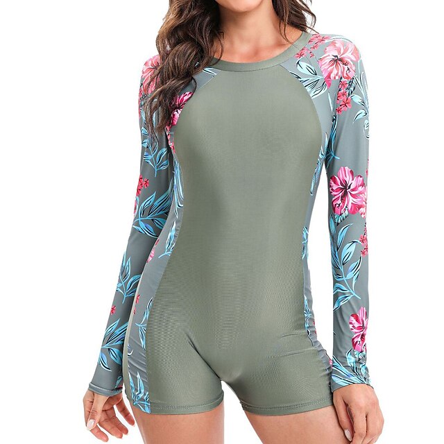 Women's Swimwear Rash Guard Diving Swimsuit Open Back Floral Leaf Green Black Fuchsia Padded Scoop Neck Bathing Suits New Casual Vacation / Modern / Spa / Padded Bras
Women's Swimwear Rash Guard Diving Swimsuit Open Back Floral Leaf Green Black Fuchsia Padded Scoop Neck Bathing Suits New Casual Vacation / Modern / Spa / Padded Bras
