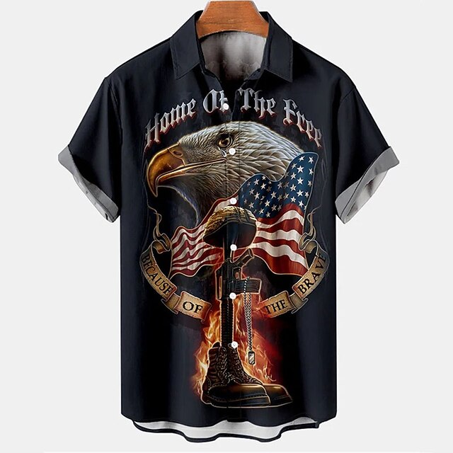 Men's Shirt 3D Print Eagle Turndown Street Casual 3D Button-Down Short Sleeve Tops Casual Fashion Breathable Comfortable Black
Men's Shirt 3D Print Eagle Turndown Street Casual 3D Button-Down Short Sleeve Tops Casual Fashion Breathable Comfortable Black