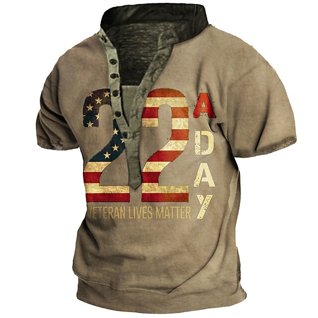 Men's Henley Shirt Tee T shirt 3D Print Graphic Letter Henley Casual Daily Button-Down Print Short Sleeve Tops Fashion Vintage Retro Big and Tall Khaki
Men's Henley Shirt Tee T shirt 3D Print Graphic Letter Henley Casual Daily Button-Down Print Short Sleeve Tops Fashion Vintage Retro Big and Tall Khaki