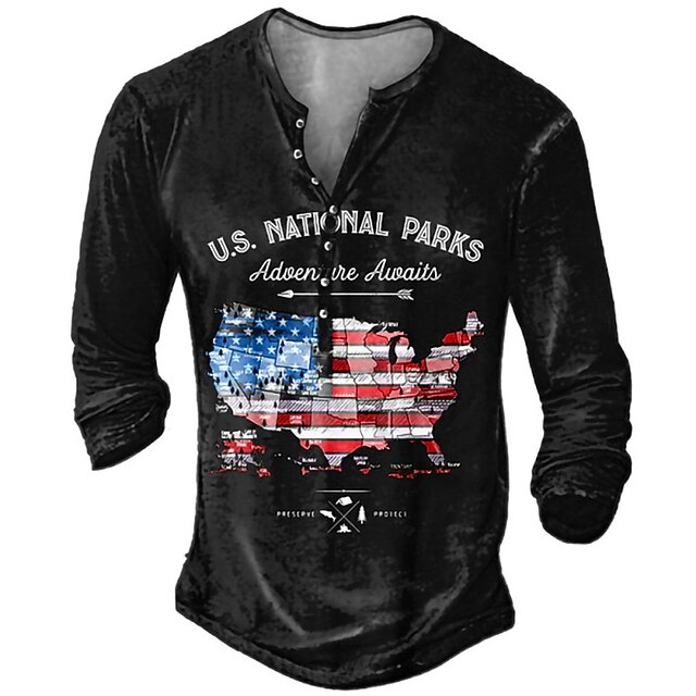 Men's Unisex Henley Shirt T shirt 3D Print Graphic Prints National Flag Henley Street Daily Button-Down Print Long Sleeve Tops Basic Casual Fashion Retro Black
Men's Unisex Henley Shirt T shirt 3D Print Graphic Prints National Flag Henley Street Daily Button-Down Print Long Sleeve Tops Basic Casual Fashion Retro Black