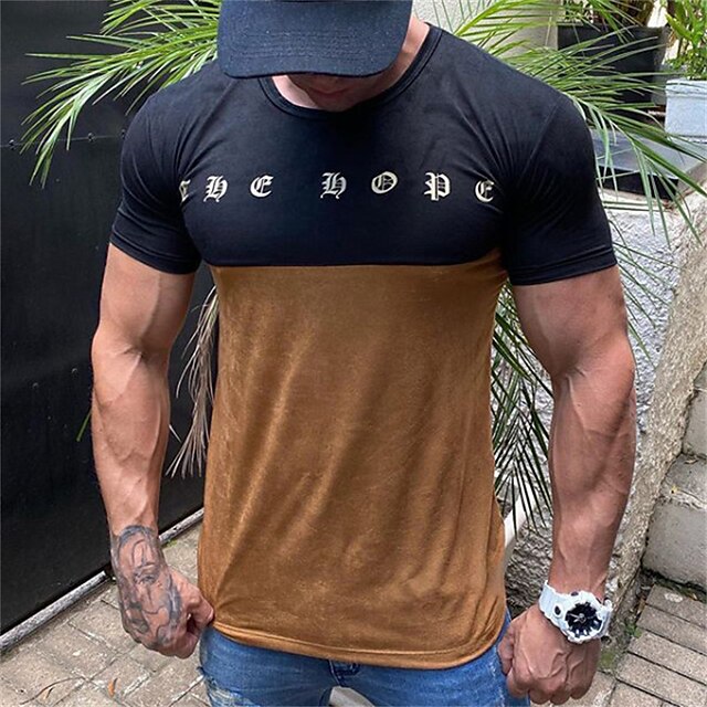Men's T shirt Color Block Crew Neck Casual Daily Short Sleeve Tops Lightweight Fashion Big and Tall Sports Brown
Men's T shirt Color Block Crew Neck Casual Daily Short Sleeve Tops Lightweight Fashion Big and Tall Sports Brown