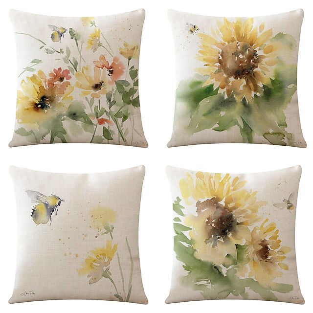 Sunflower Double Side Cushion Cover 4PC Soft Decorative Square Throw Pillow Cover Cushion Case Pillowcase for Bedroom Livingroom Superior Quality Machine Washable Indoor Cushion for Sofa Couch Bed Chair
Sunflower Double Side Cushion Cover 4PC Soft Decorative Square Throw Pillow Cover Cushion Case Pillowcase for Bedroom Livingroom Superior Quality Machine Washable Indoor Cushion for Sofa Couch Bed Chair