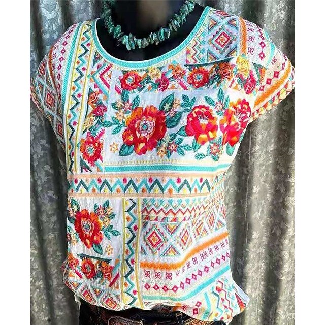 Women's Plus Size Tops T shirt Floral Print Short Sleeve Crewneck Streetwear Daily Going out Polyester Spring Summer White
Women's Plus Size Tops T shirt Floral Print Short Sleeve Crewneck Streetwear Daily Going out Polyester Spring Summer White
