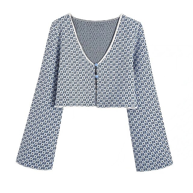 Women's Cardigan Knitted Print Stylish Long Sleeve Sweater Cardigans V Neck Spring Blue
Women's Cardigan Knitted Print Stylish Long Sleeve Sweater Cardigans V Neck Spring Blue