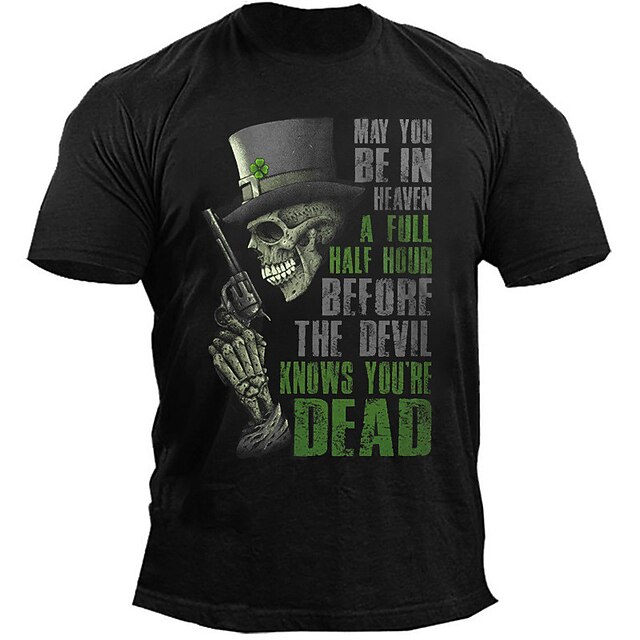 Men's T shirt 3D Print Graphic Skull Letter Crew Neck Casual Daily Print Short Sleeve Tops Fashion Classic Comfortable Big and Tall Black
Men's T shirt 3D Print Graphic Skull Letter Crew Neck Casual Daily Print Short Sleeve Tops Fashion Classic Comfortable Big and Tall Black