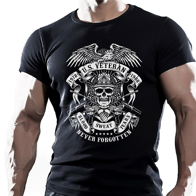 Men's T shirt Hot Stamping Graphic Skull Crew Neck Casual Daily Print Short Sleeve Tops Lightweight Fashion Big and Tall Sports Black
Men's T shirt Hot Stamping Graphic Skull Crew Neck Casual Daily Print Short Sleeve Tops Lightweight Fashion Big and Tall Sports Black