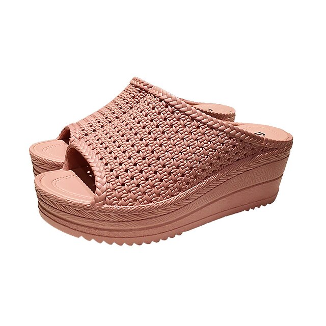 Women's Slippers Wedge Heel Round Toe Open Toe Casual Home Daily PVC Loafer Spring Summer Solid Colored White Black Pink
Women's Slippers Wedge Heel Round Toe Open Toe Casual Home Daily PVC Loafer Spring Summer Solid Colored White Black Pink