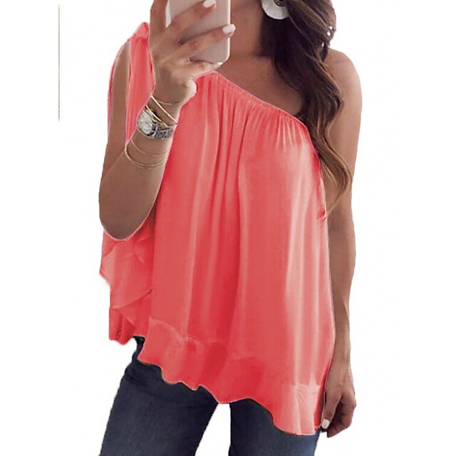 Women's Tank Top Vest Plain Ruffle One Shoulder Casual Streetwear Tops Purple Pink Light Green
Women's Tank Top Vest Plain Ruffle One Shoulder Casual Streetwear Tops Purple Pink Light Green