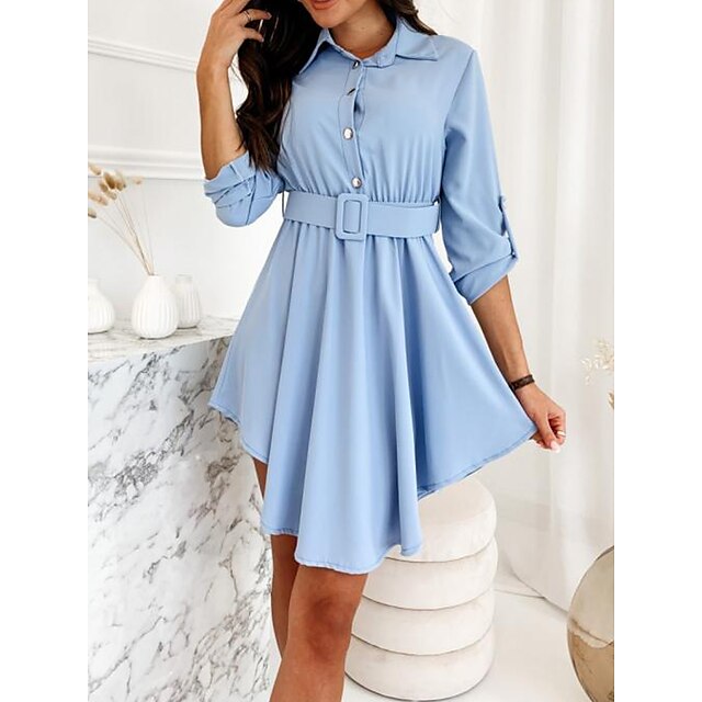 Women's Sheath Dress Knee Length Dress Blue Black Pink Fuchsia Long Sleeve Solid Color Patchwork Fall Spring Shirt Collar Stylish Work 2022 S M L XL XXL
Women's Sheath Dress Knee Length Dress Blue Black Pink Fuchsia Long Sleeve Solid Color Patchwork Fall Spring Shirt Collar Stylish Work 2022 S M L XL XXL