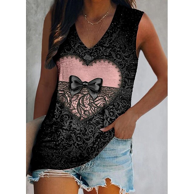 Women's Tank Top Vest Heart Print V Neck Casual Streetwear Tops Green Blue Black / 3D Print
Women's Tank Top Vest Heart Print V Neck Casual Streetwear Tops Green Blue Black / 3D Print