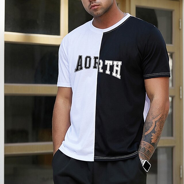 Men's T shirt Hot Stamping Color Block Graphic Prints Letter Crew Neck Street Casual Print Short Sleeve Tops Basic Fashion Designer Big and Tall White Orange
Men's T shirt Hot Stamping Color Block Graphic Prints Letter Crew Neck Street Casual Print Short Sleeve Tops Basic Fashion Designer Big and Tall White Orange